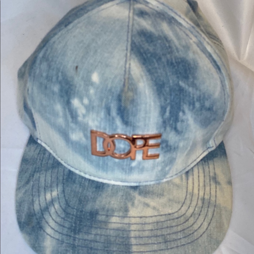DOPE Fitted Cap - Rose-Gold Plated Metal DOPE logo